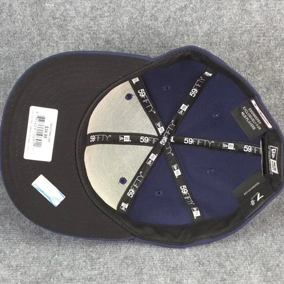 Tampa Bay Rays Hat Players Cap Fitted Navy Blue 7 5/8 MLB Baseball Mens New Era - Picture 5 of 8